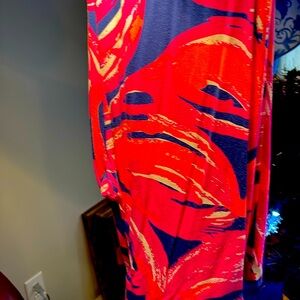 LILLY PULITZER Pink & Blue Georgia May Bomber Blue Plume Bloom Palazzo Pants